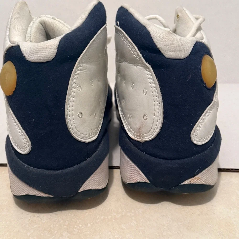 VTG 90s Jordan 13 Retro White Obsidian Basketball Shoes Size 9 Sneakers Mens‎